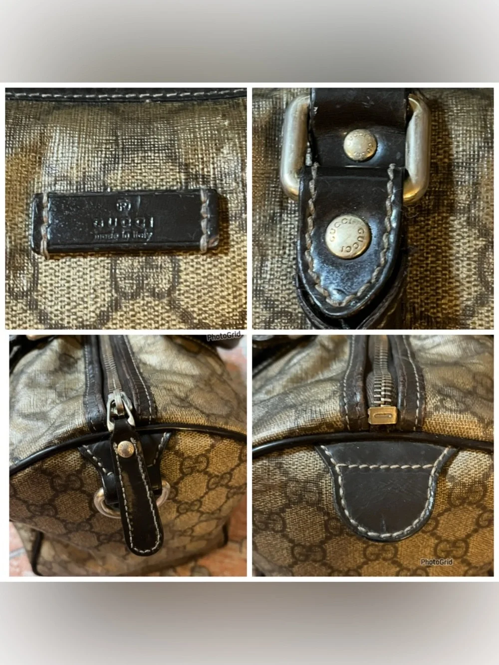 GUCCI Joy Boston Bag GG Monogram Vintage Beige & Brown - Picture 8 of 16